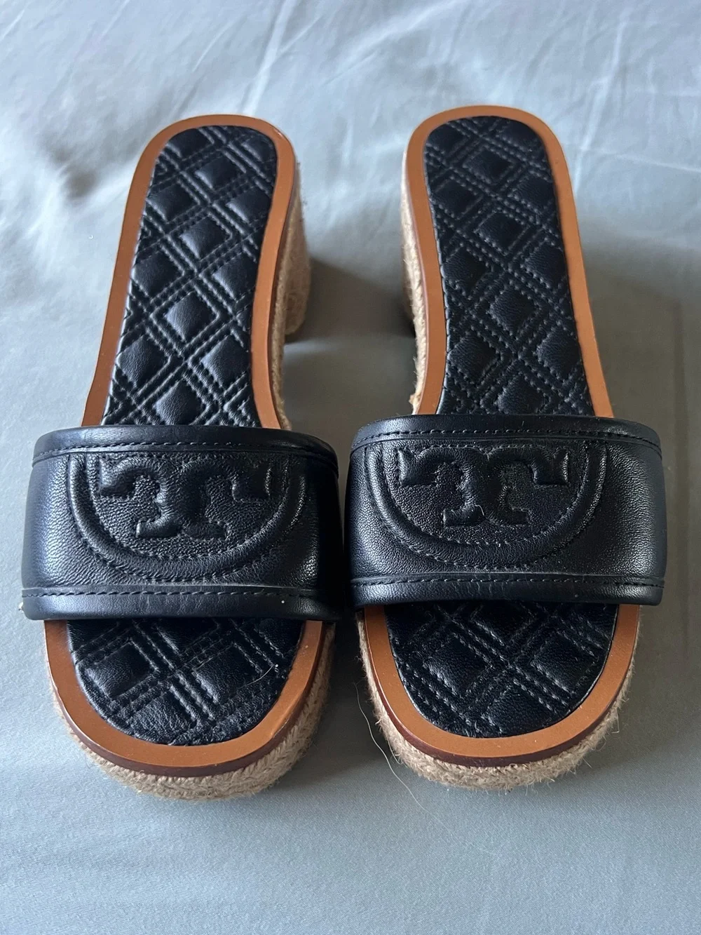 Tory Burch Black Slide Wedge Sandals 5.5 US